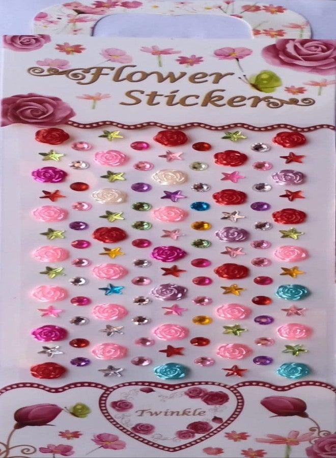 FULLFILLS Crystal Stone Stickers - in a Sheet - Rose Flower, Star, Circle (2 Sheets) - Image 1